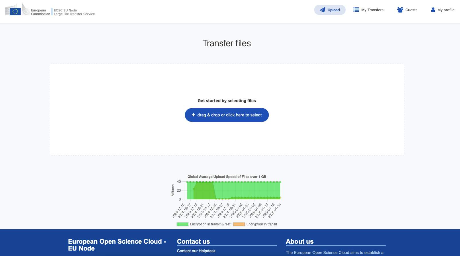 Screenshot of Large File Transfer
